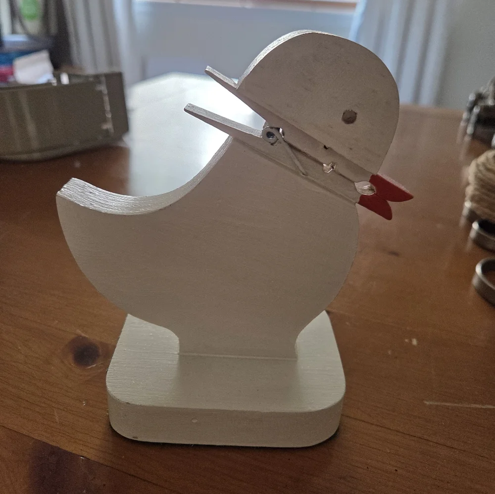 Handmade Wooden Duck Note Holder
